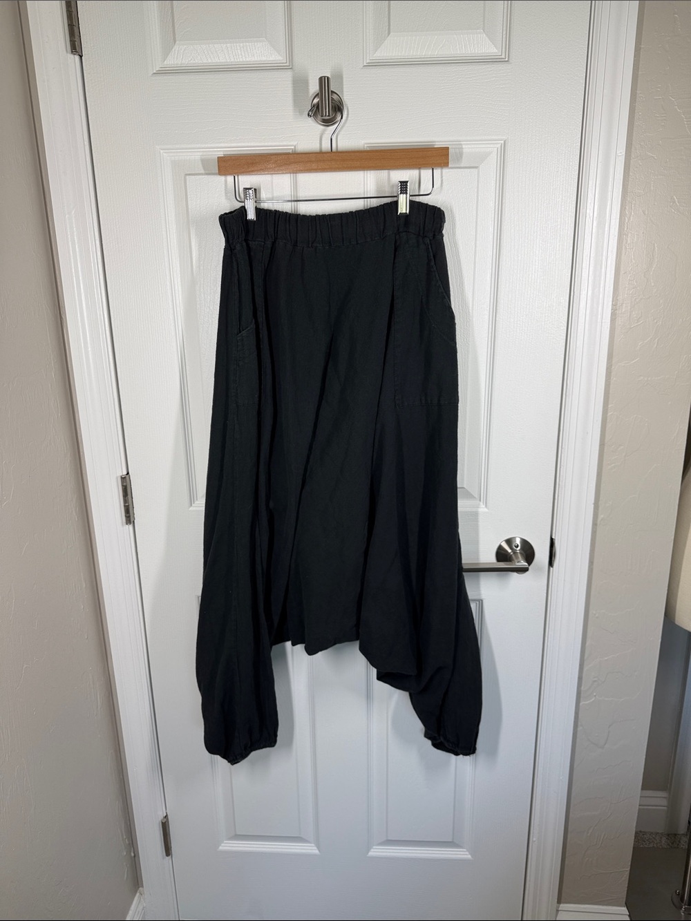 Made in Italy linen cotton blend drop crotch genie harem gypsy pants size M/L